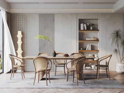 现代餐厅3D模型下载